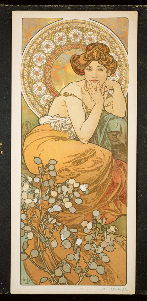 Ädelstenarna: Topas, 1900 av Alphonse Mucha