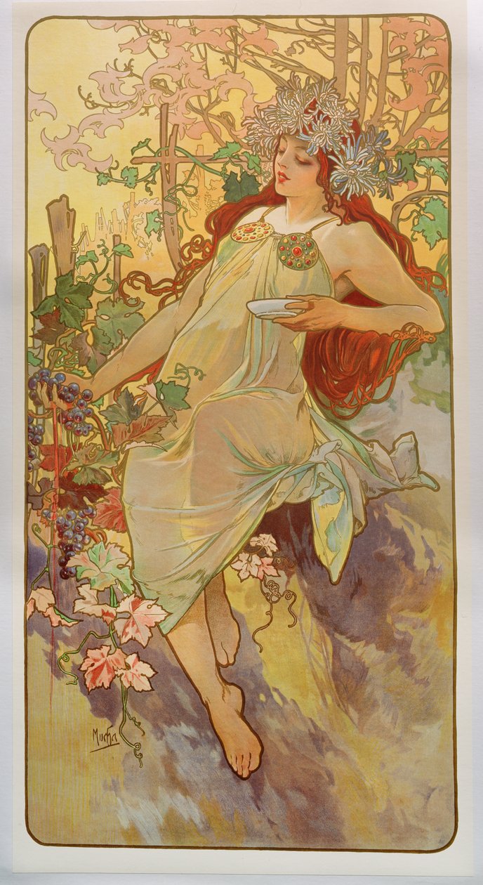 Årstiderna: Höst, 1896 av Alphonse Mucha