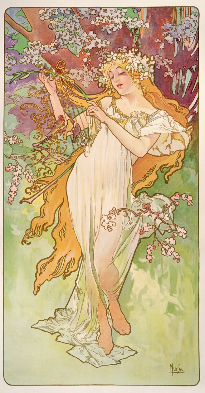 Årstiderna: Våren 1896 av Alphonse Mucha