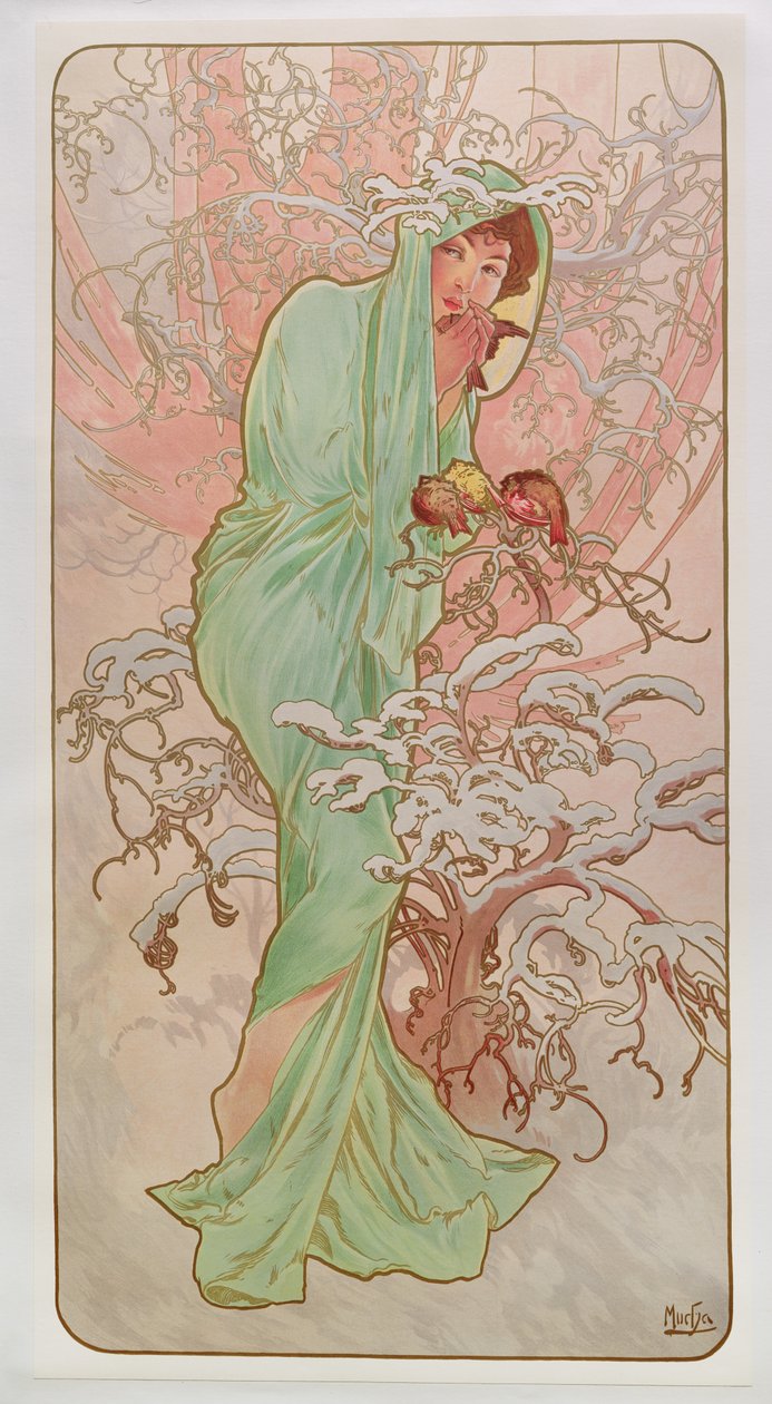 Årstiderna: Vinter, 1896 av Alphonse Mucha