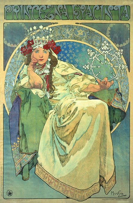  Prinzessin HyazinthenEnglish: Princess Hyacinth, color lithograph by Alphonse Mucha, 1911n av Alphonse Mucha