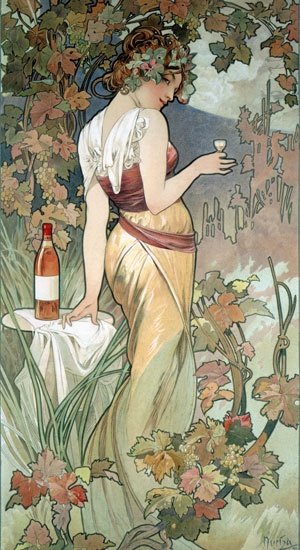 Affiche Cognac av Alphonse Mucha