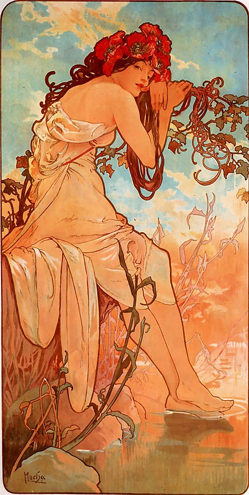 Summer av Alphonse Mucha