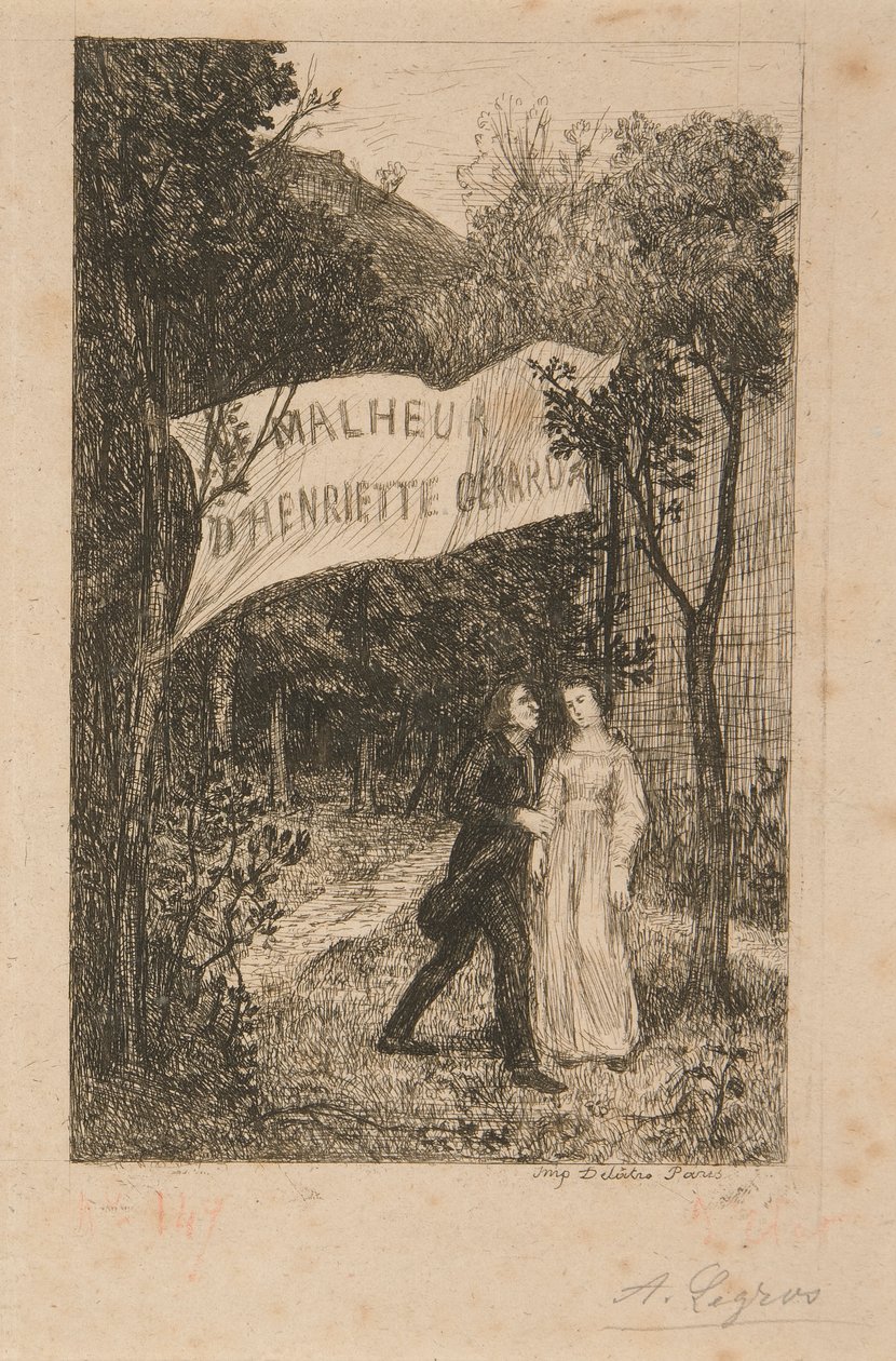 2 Illustrationer för Le Malheur d av Alphonse Legros