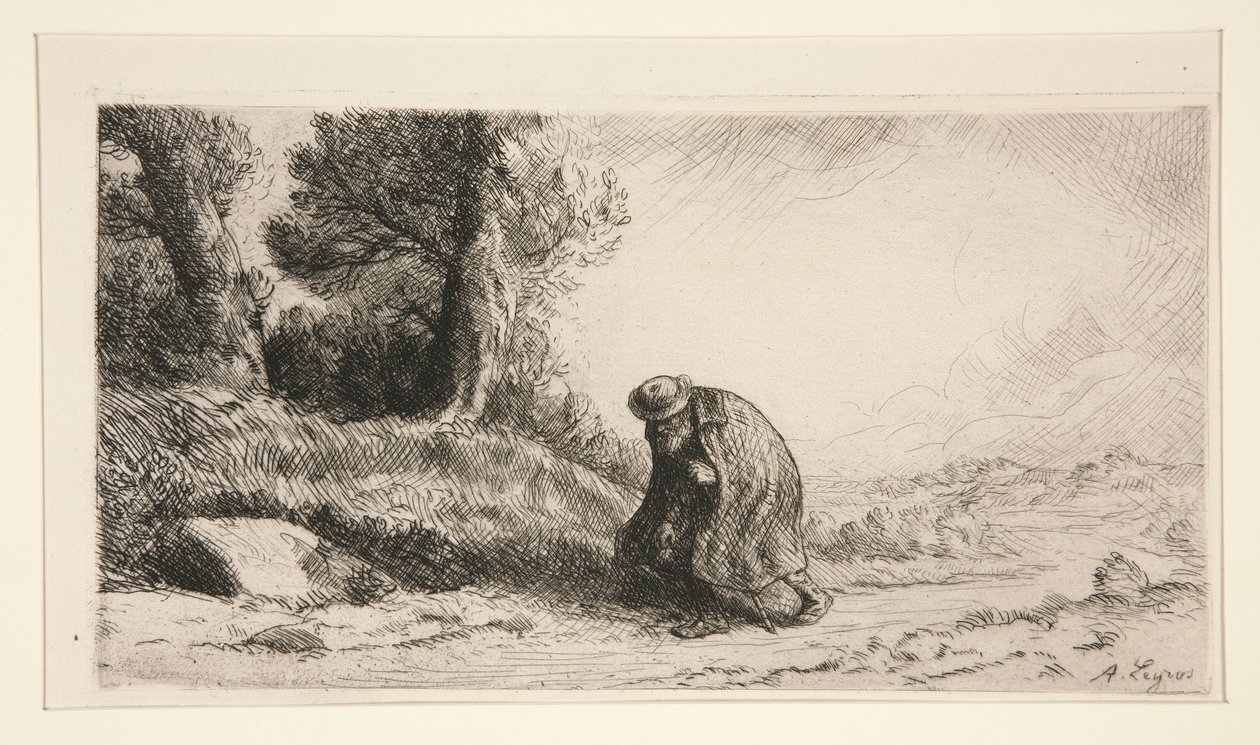 En Vagabond som avancerar längs en Lane av Alphonse Legros