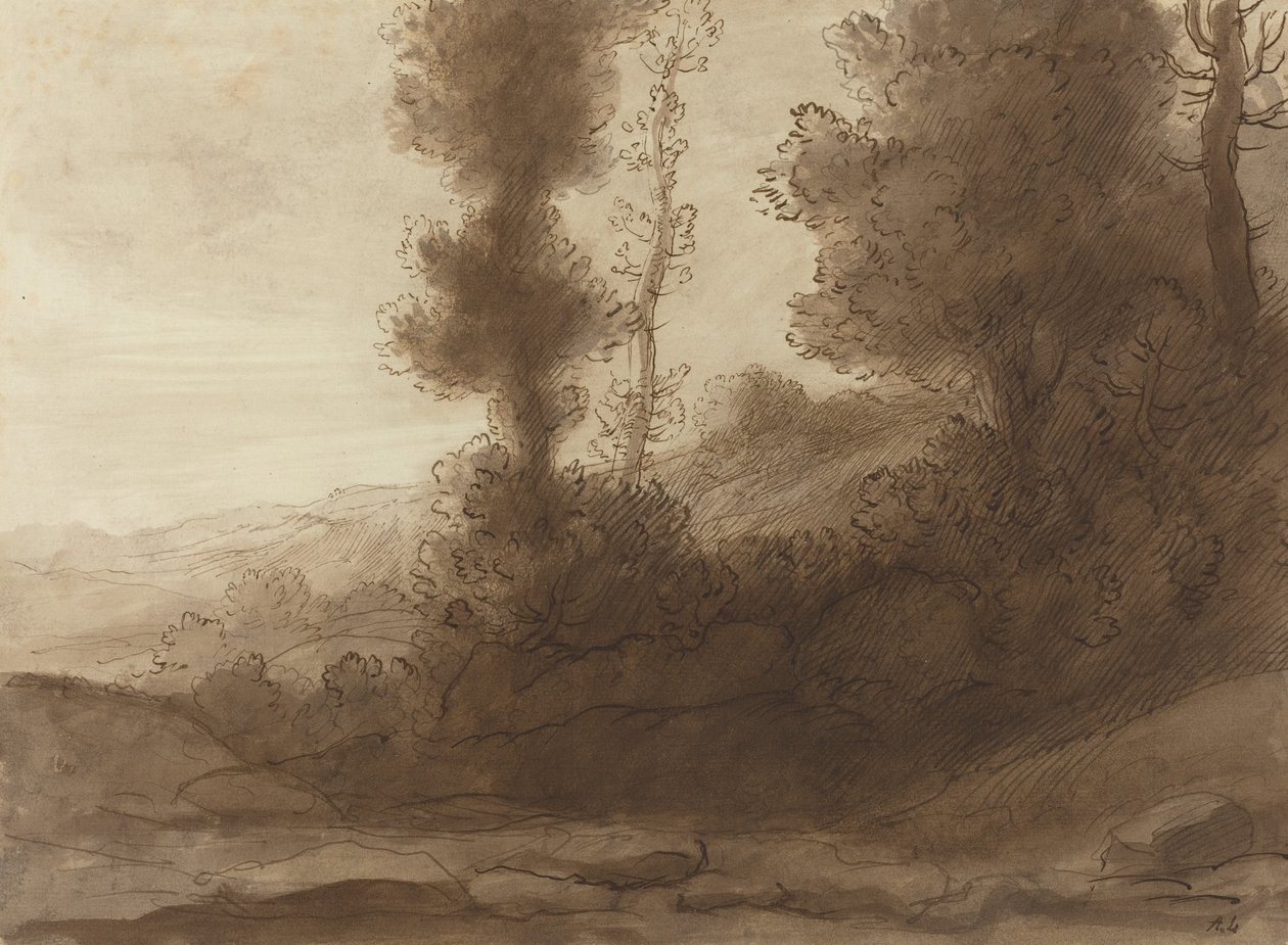Vid foten av kullen. av Alphonse Legros