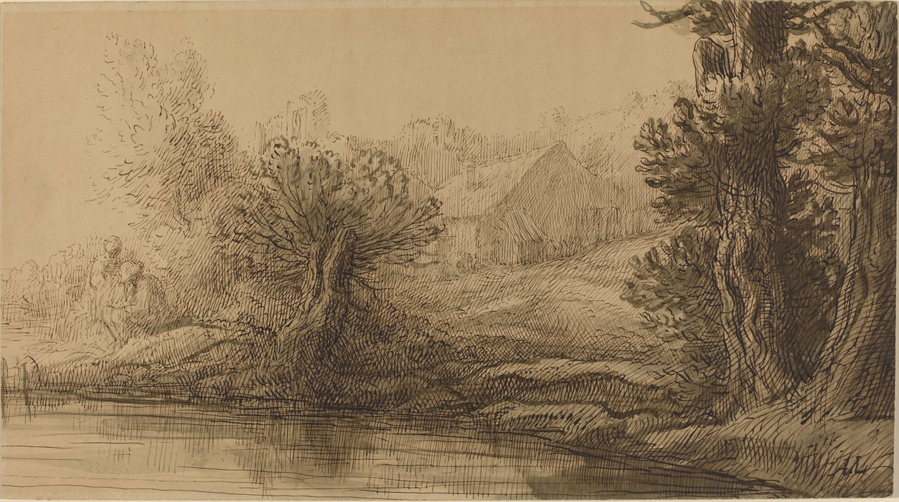 Bank av en flod. av Alphonse Legros