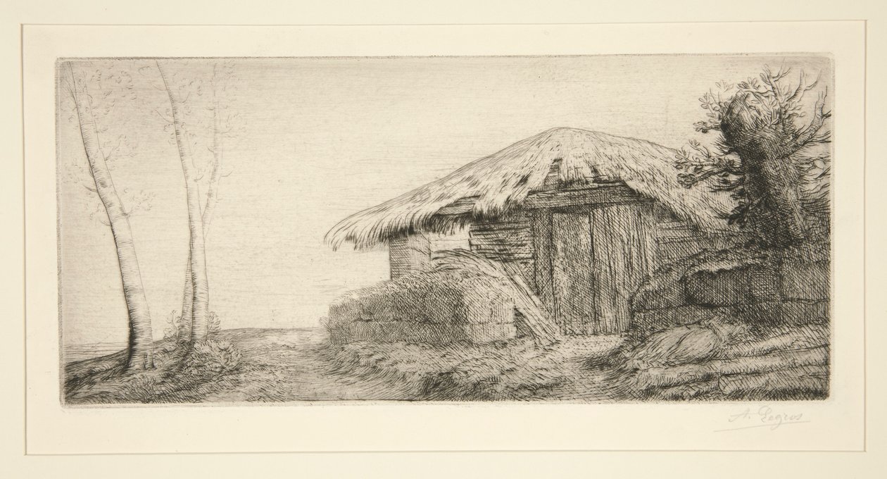 Fårstall på sluttningen (Shepherd av Alphonse Legros