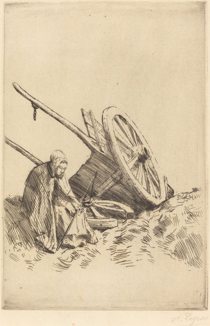 Broken Cart Den trasiga vagnen. av Alphonse Legros