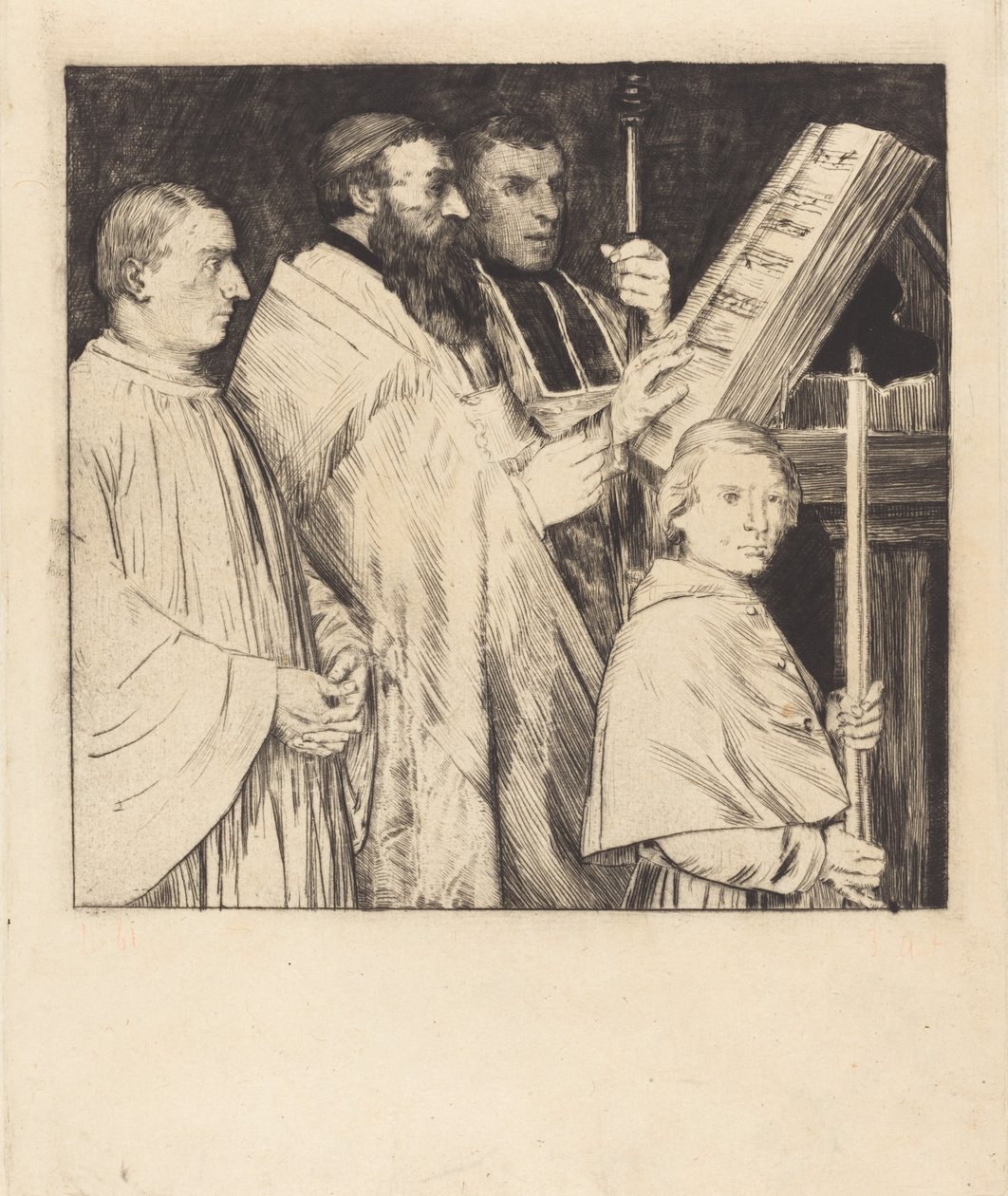 Korister, 1:a tallrik (Le lutrin) av Alphonse Legros