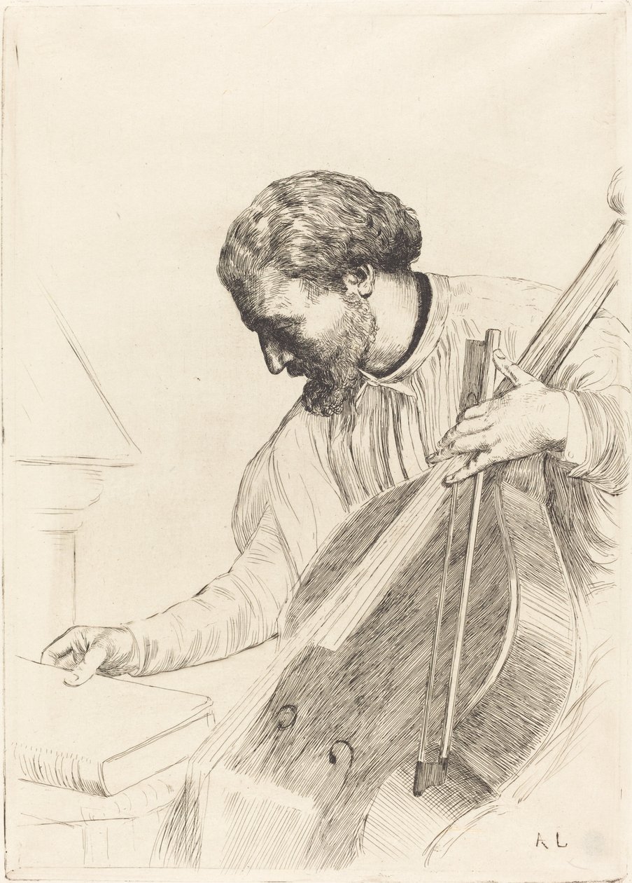 Kontrabasspelare av Alphonse Legros