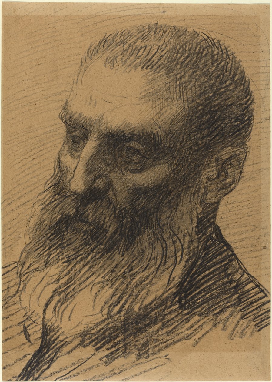 Chef för en man vänd åt vänster av Alphonse Legros