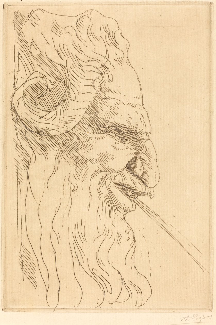 Head of a Satyr (Tete de satyre) av Alphonse Legros