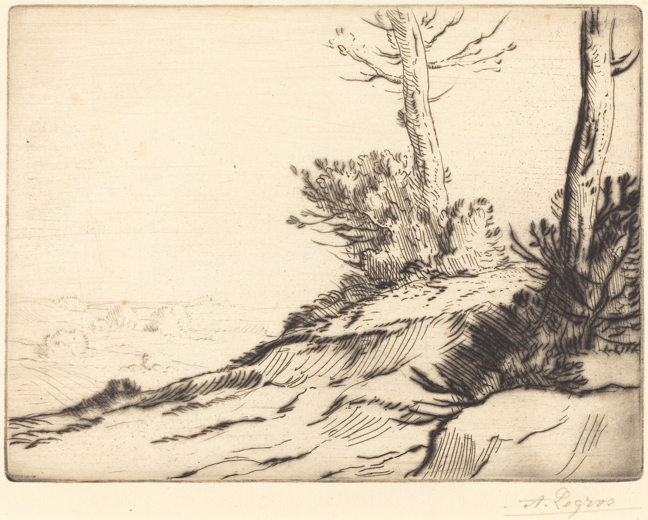 Kulle med buskar (La butte aux broussailles) av Alphonse Legros