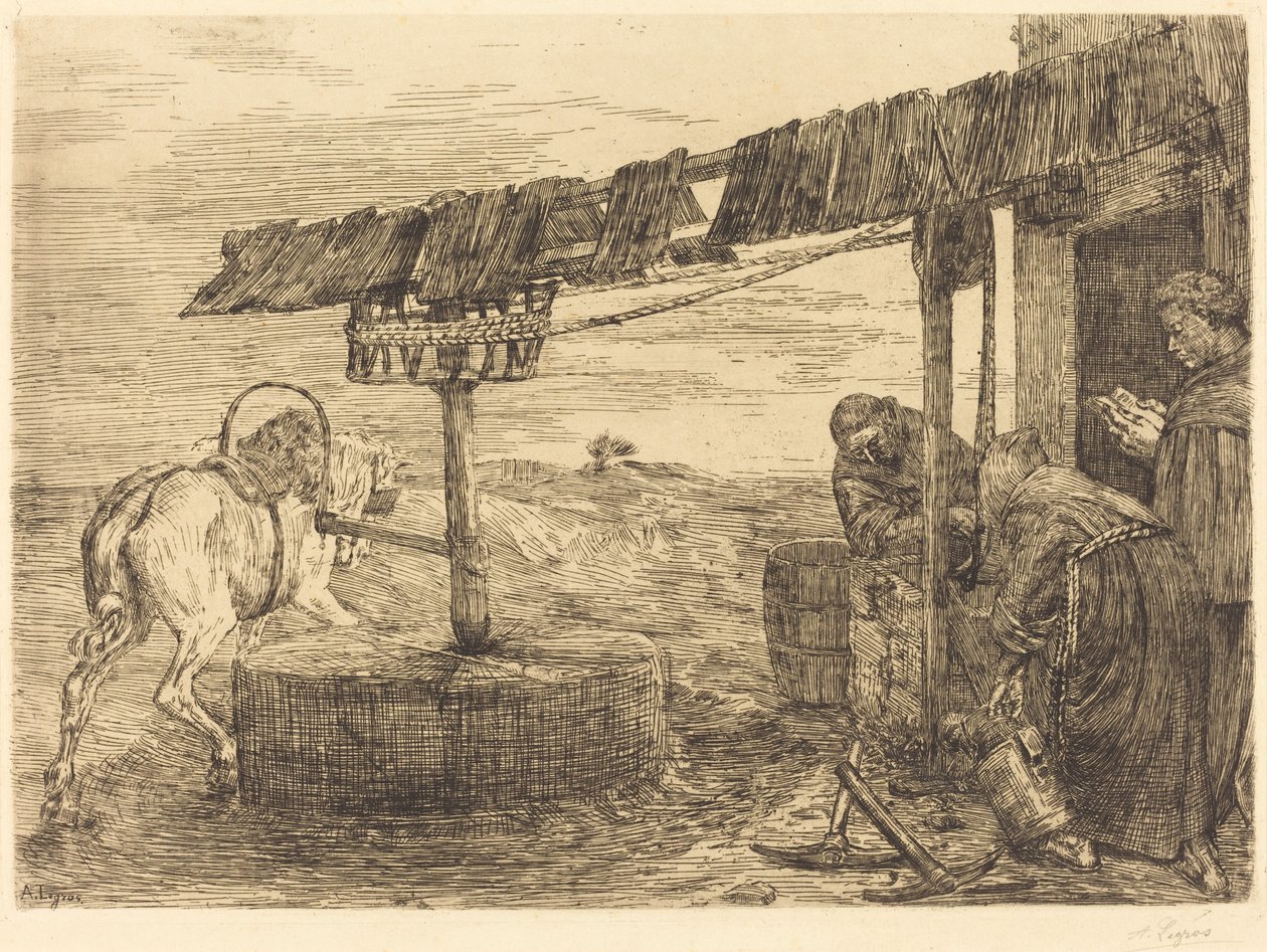 Hästdriven kvarn (Le manege) av Alphonse Legros
