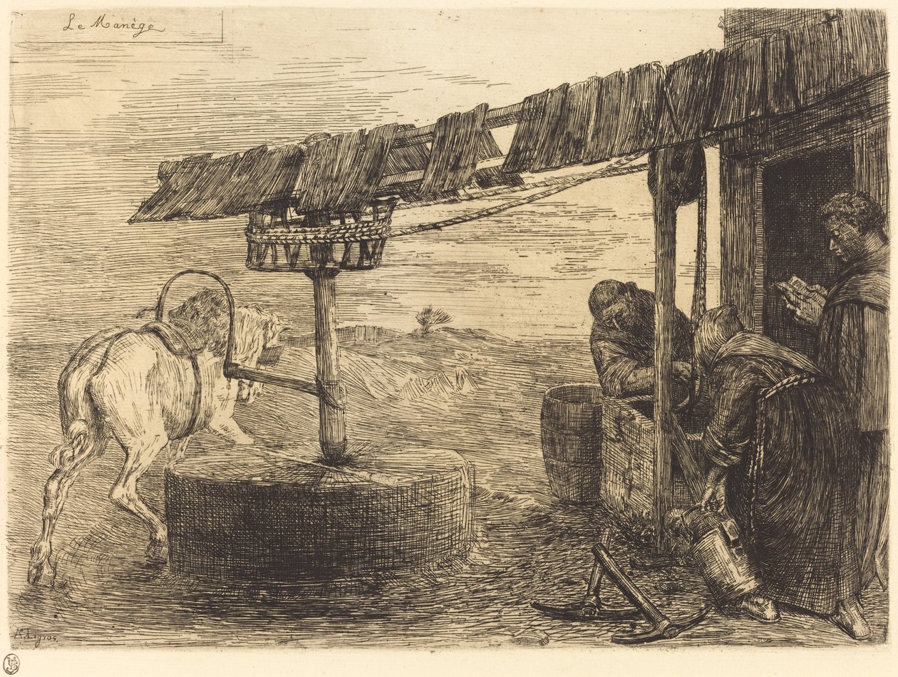 Hästdriven kvarn (Le manege) av Alphonse Legros