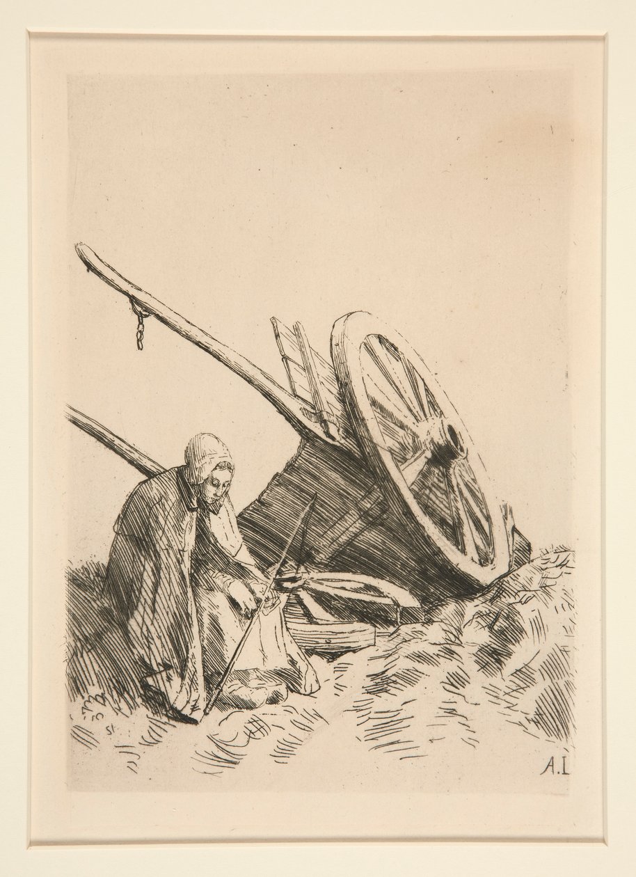 La Charette Brisee (Den trasiga vagnen) av Alphonse Legros