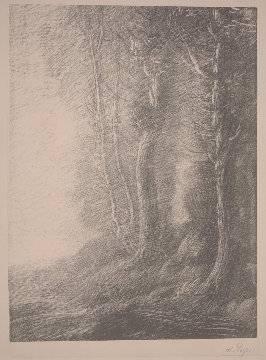 Landskap (lito) av Alphonse Legros