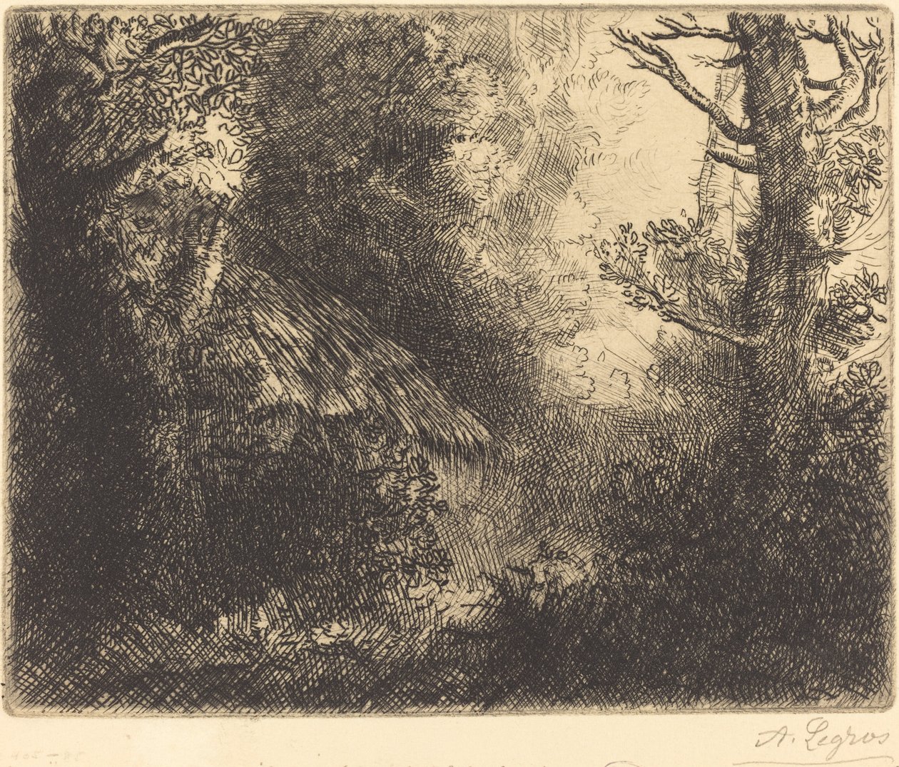 Landskap: Nära Chailleux av Alphonse Legros