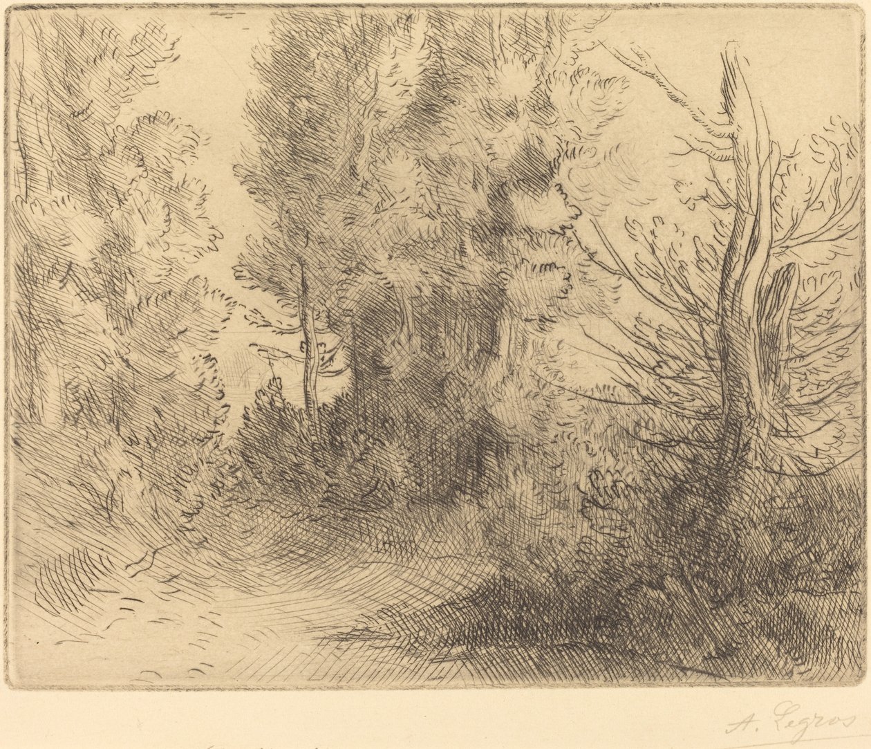 Landskap: Nära Chailleux av Alphonse Legros