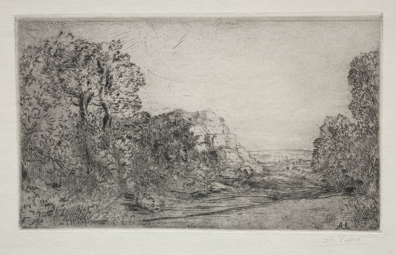 Landskap: Soluppgång av Alphonse Legros