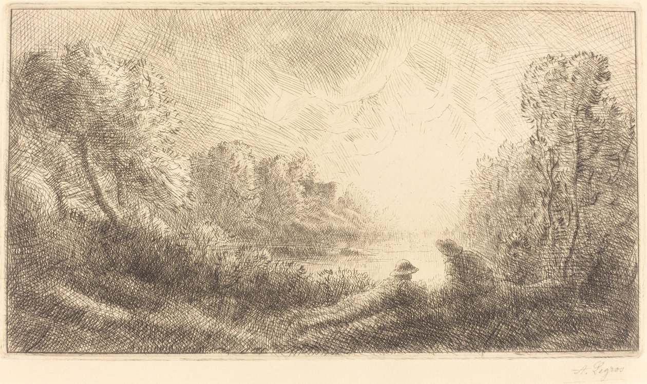 Landskap: Soluppgång Landskap: Soluppgång. av Alphonse Legros