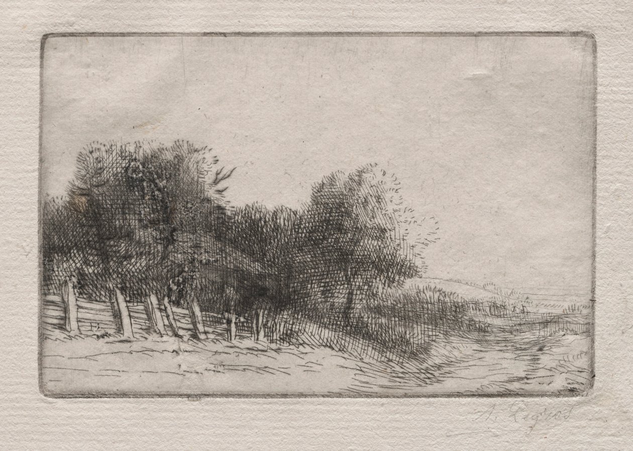 Landskap Ett landskap. av Alphonse Legros