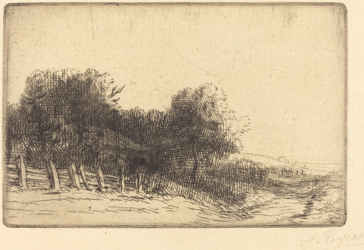 Landskap Ett landskap. av Alphonse Legros
