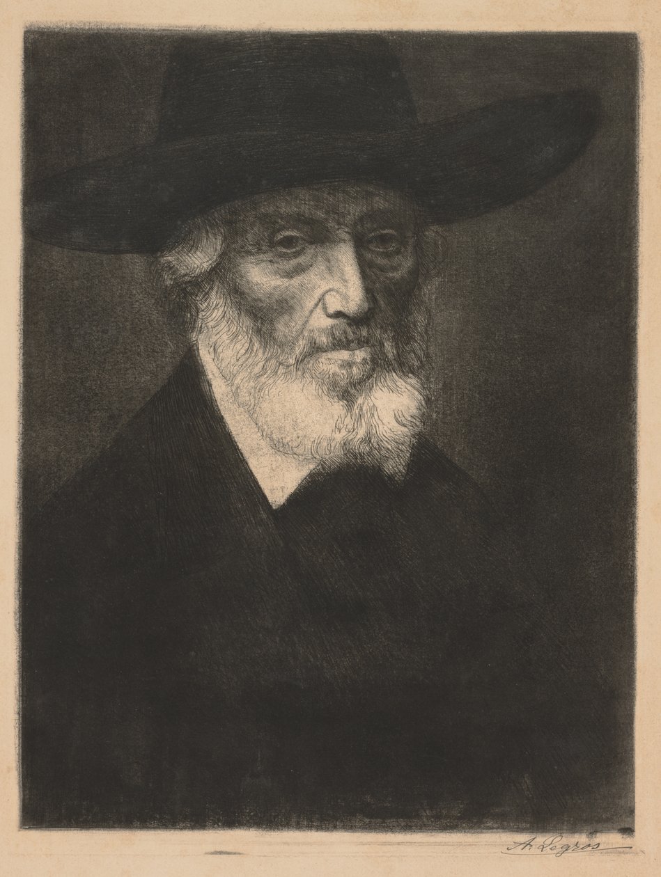 Stort porträtt av Thomas Carlyle. av Alphonse Legros