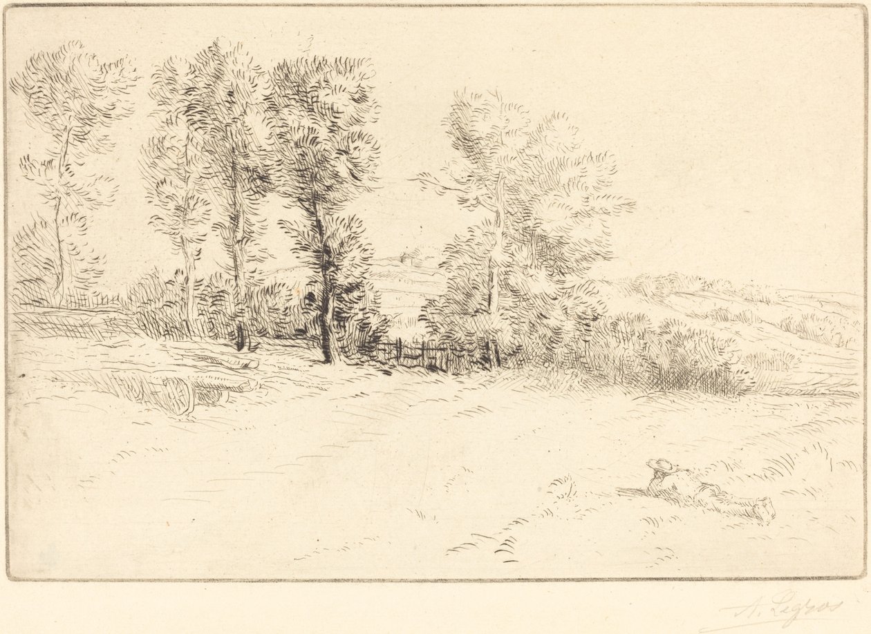 Meadow in Sunshine (Le pre ensoleille) av Alphonse Legros