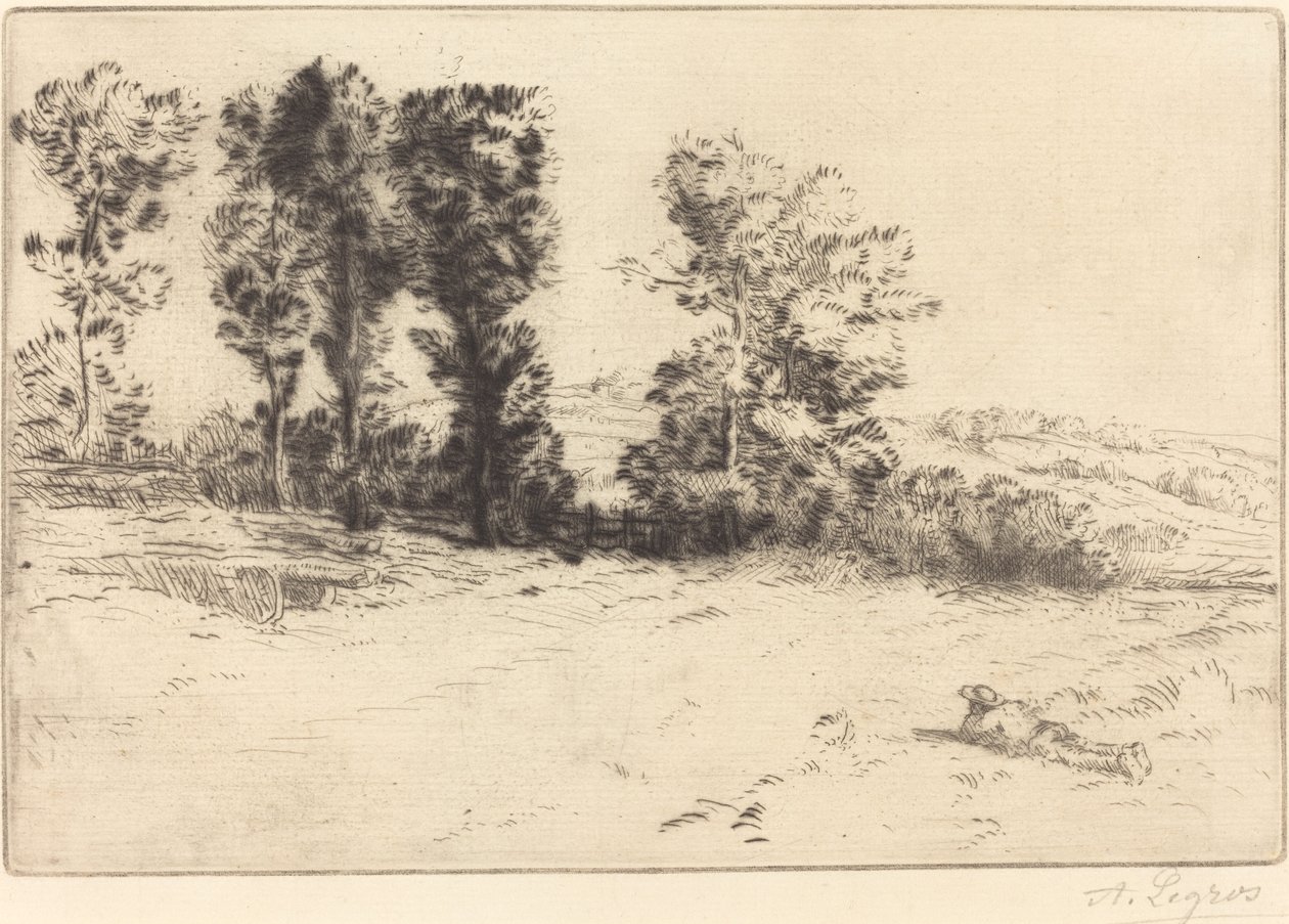 Meadow in Sunshine (Le pre ensoleille) av Alphonse Legros