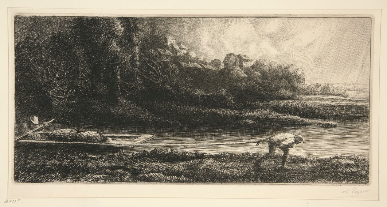 Båtlandskap av Alphonse Legros