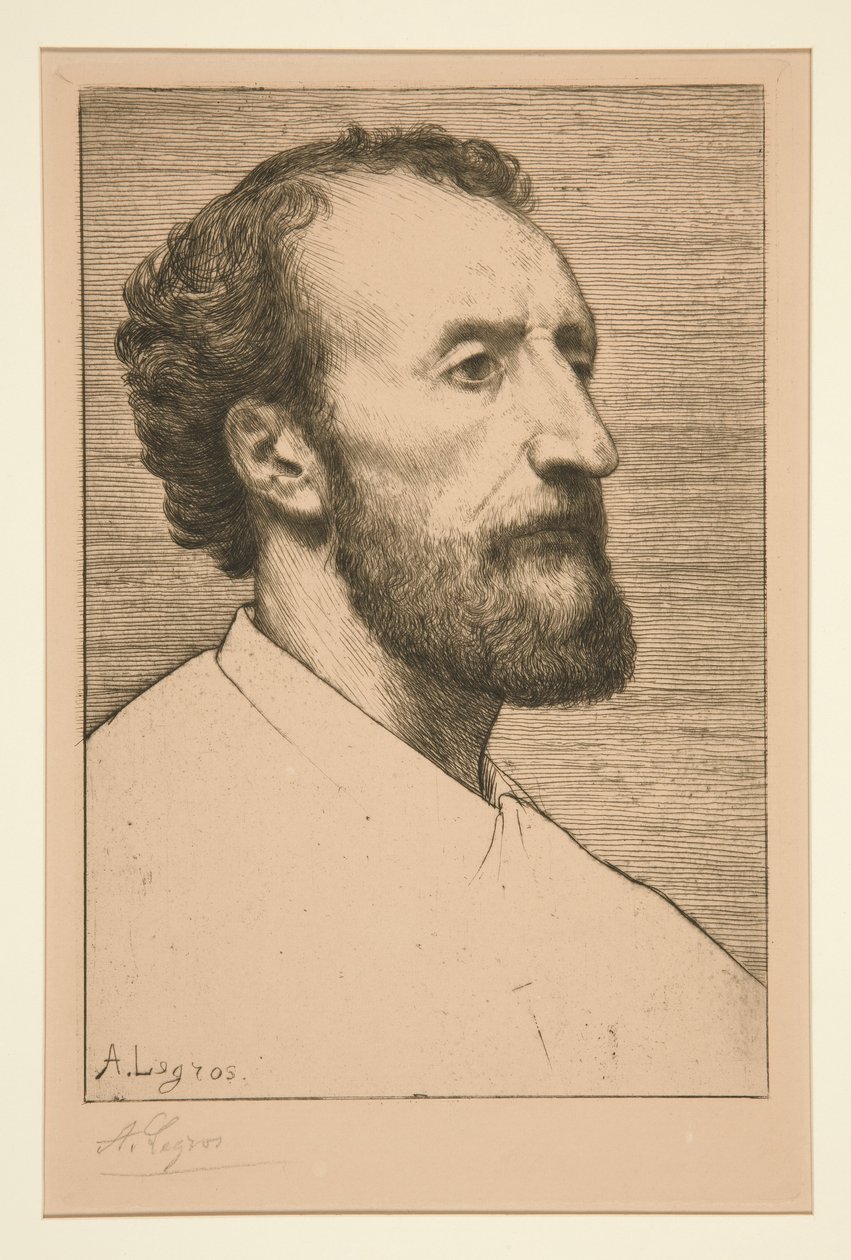 Porträtt av Jules Dalou av Alphonse Legros