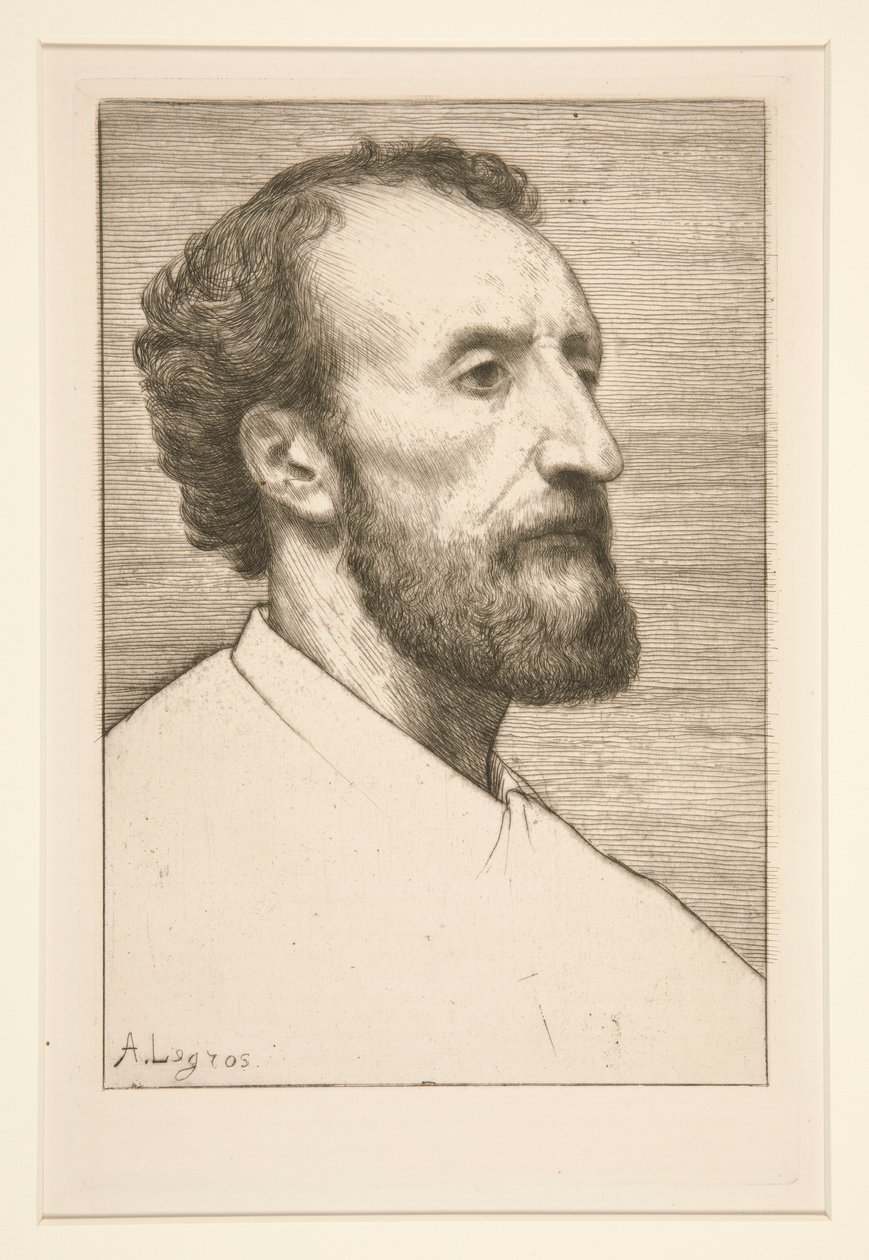 Porträtt av Jules Dalou av Alphonse Legros