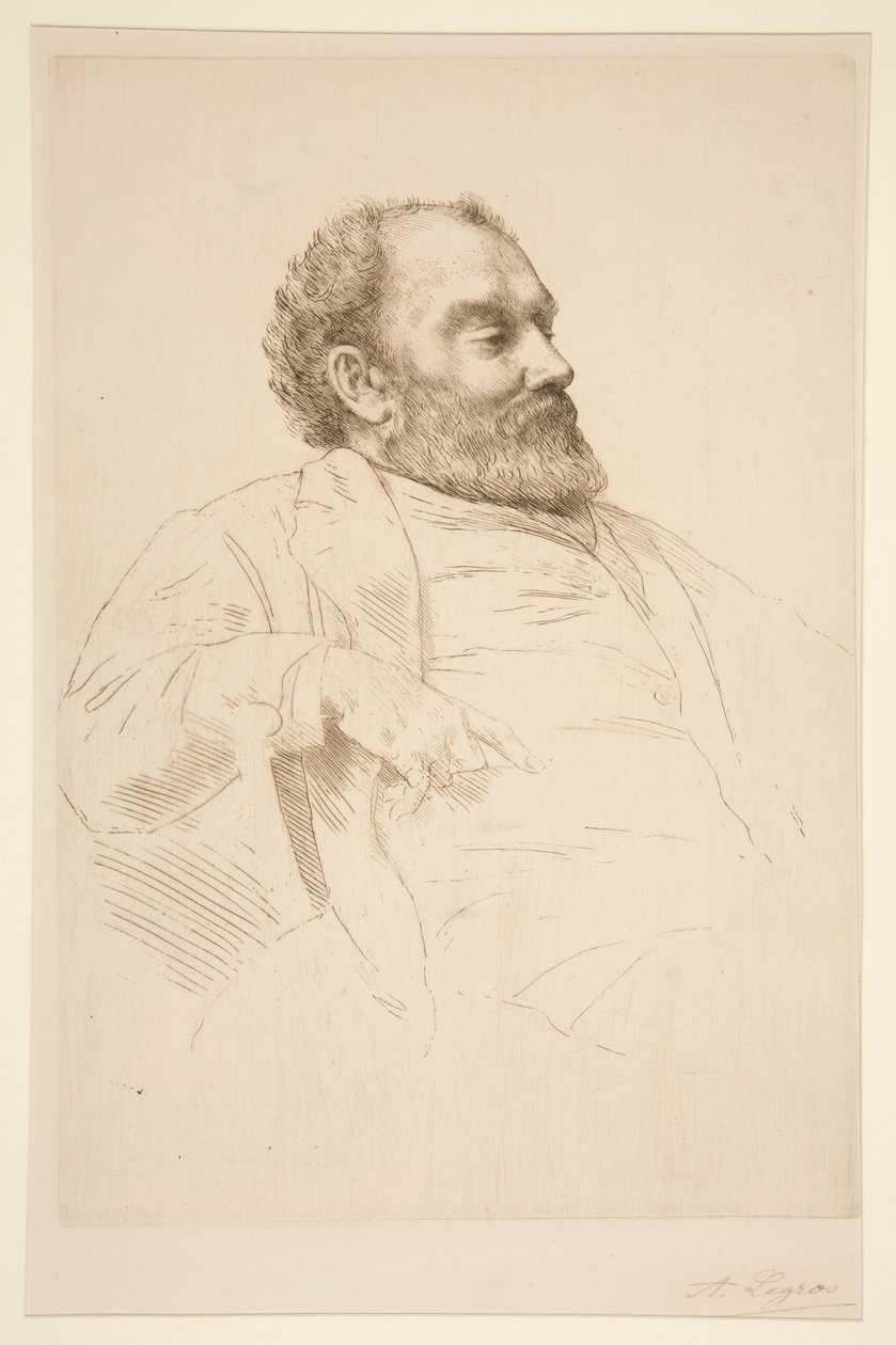 Porträtt av Val Prinsep, R.A. av Alphonse Legros