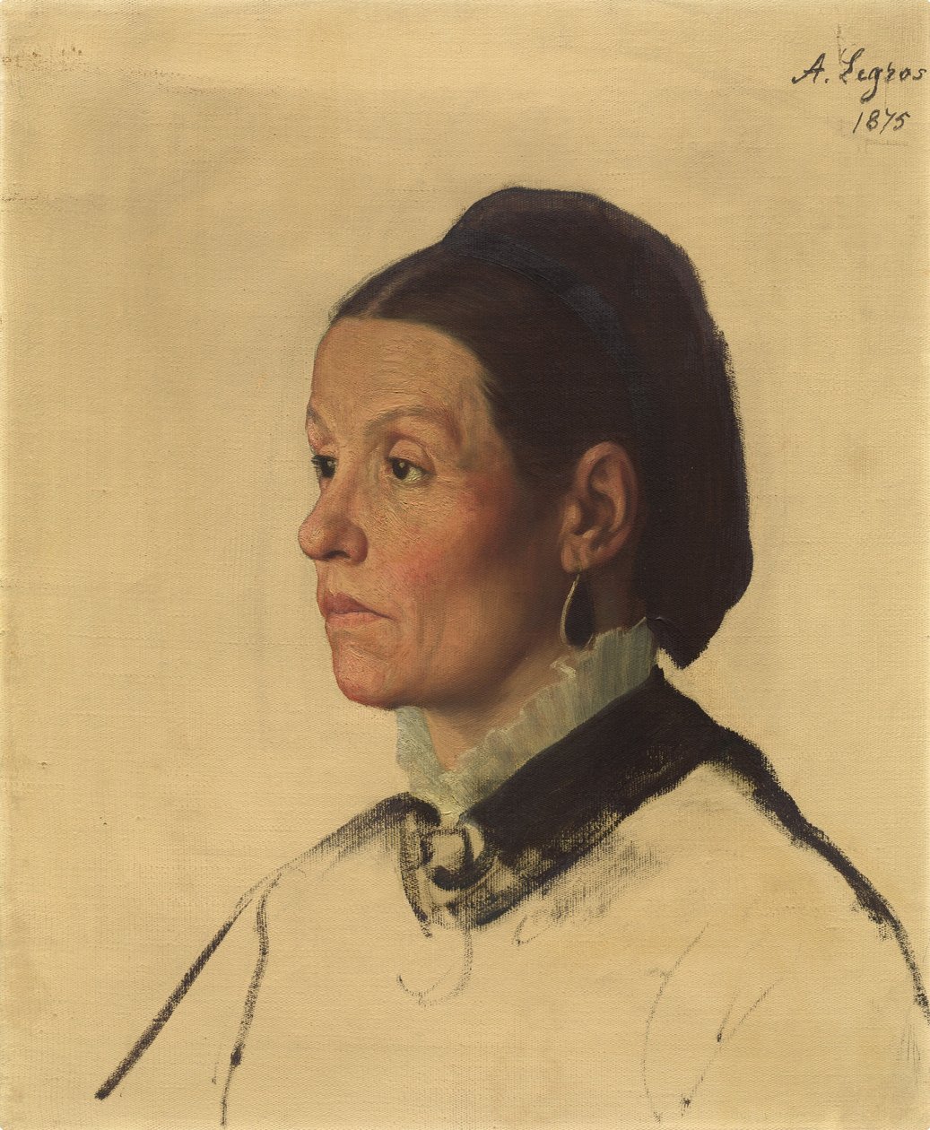 Porträtt av en kvinna, 1875. av Alphonse Legros