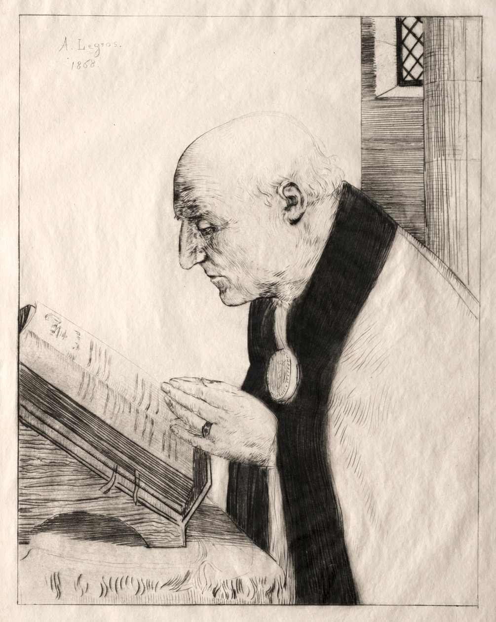 Läser kontoret av Alphonse Legros
