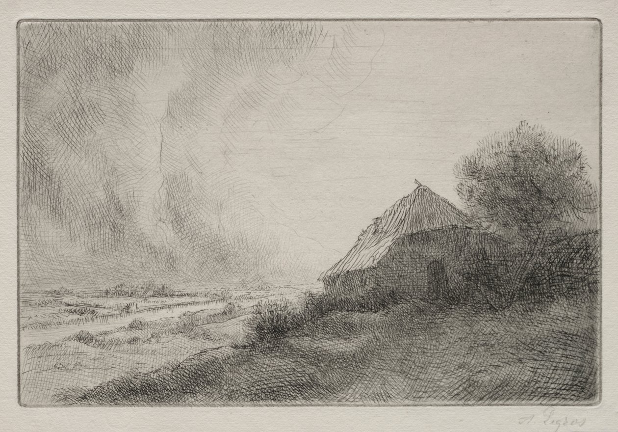 Förstört hus på en sluttning av Alphonse Legros