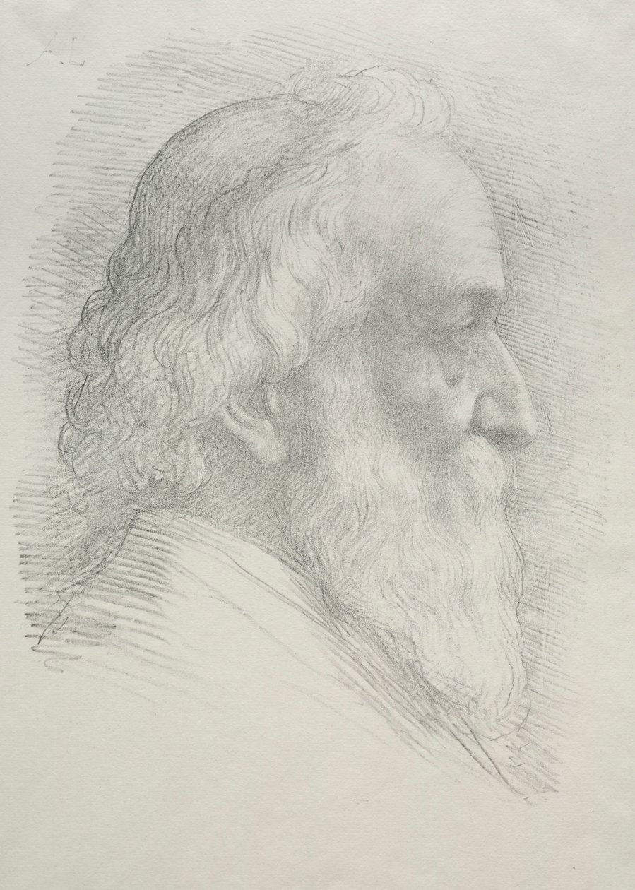 Självporträtt 10:e plattan. av Alphonse Legros