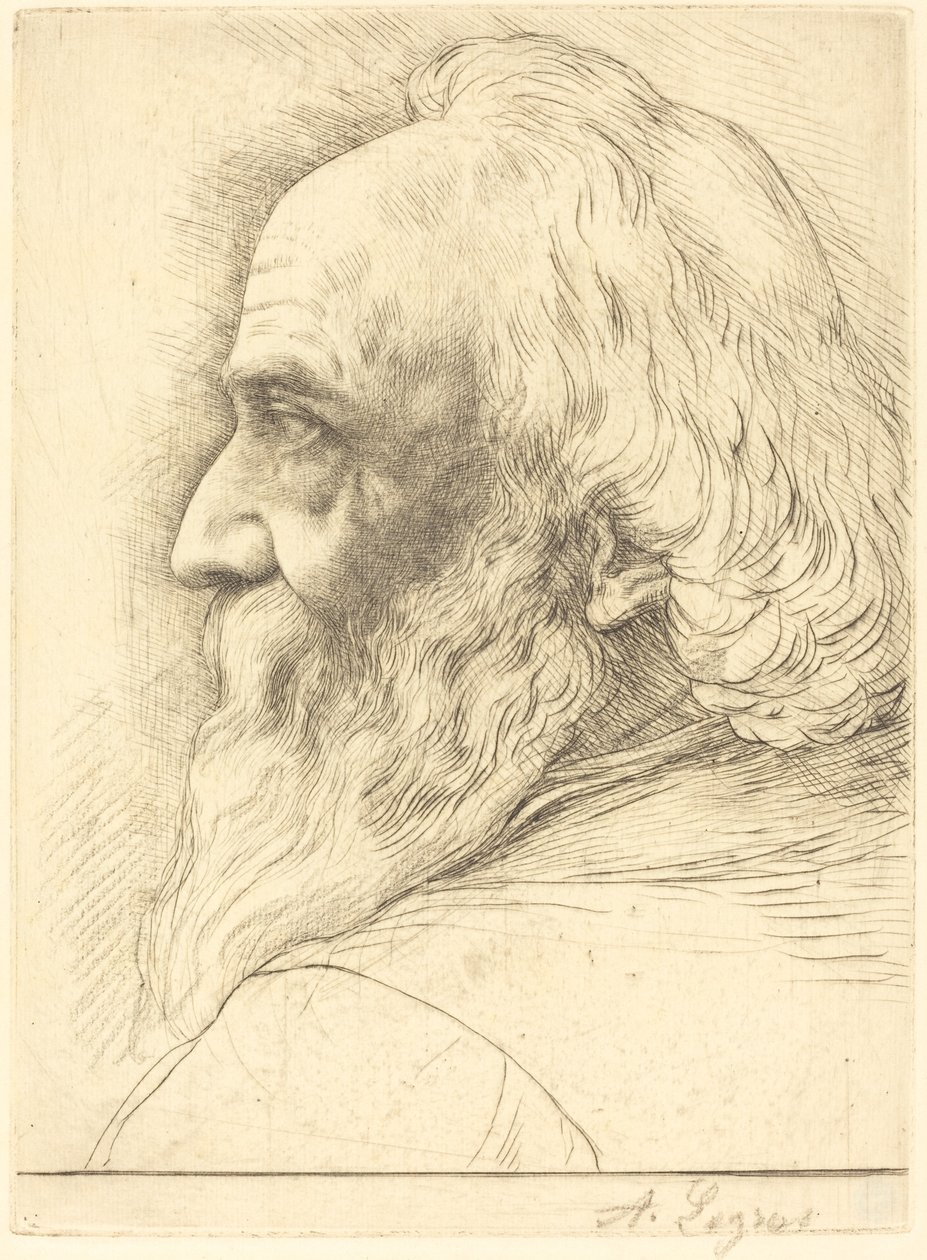 Självporträtt, 12:e plattan av Alphonse Legros