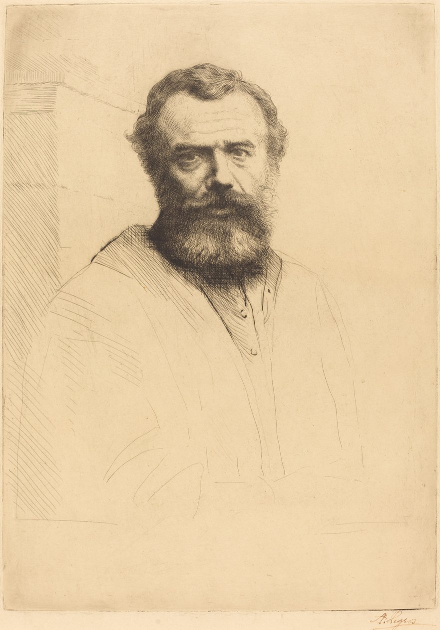 Självporträtt, 3:e plattan av Alphonse Legros