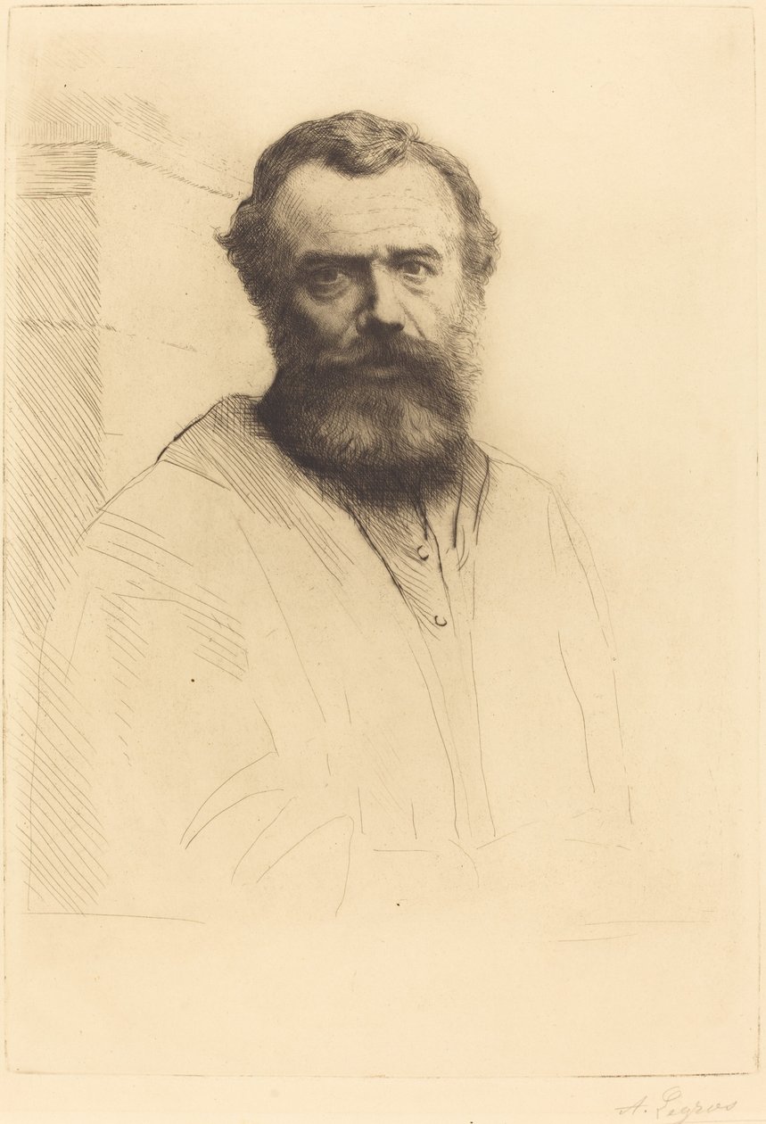Självporträtt, tredje plattan, 1880. av Alphonse Legros
