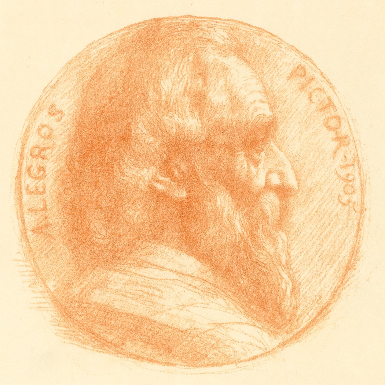 Självporträtt, Medaljong, nr 2, 11:e skylt. av Alphonse Legros