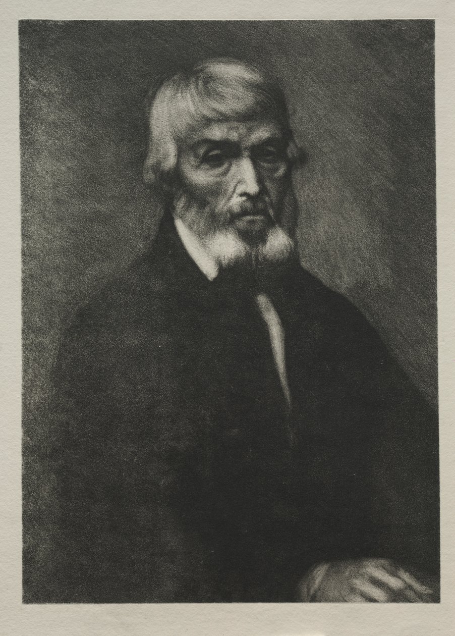 Litet porträtt av Thomas Carlyle av Alphonse Legros
