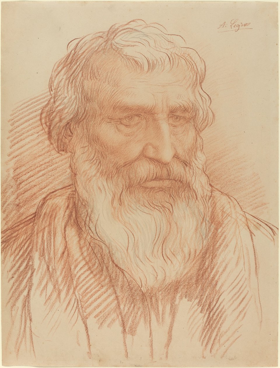 Studie av ett huvud. av Alphonse Legros