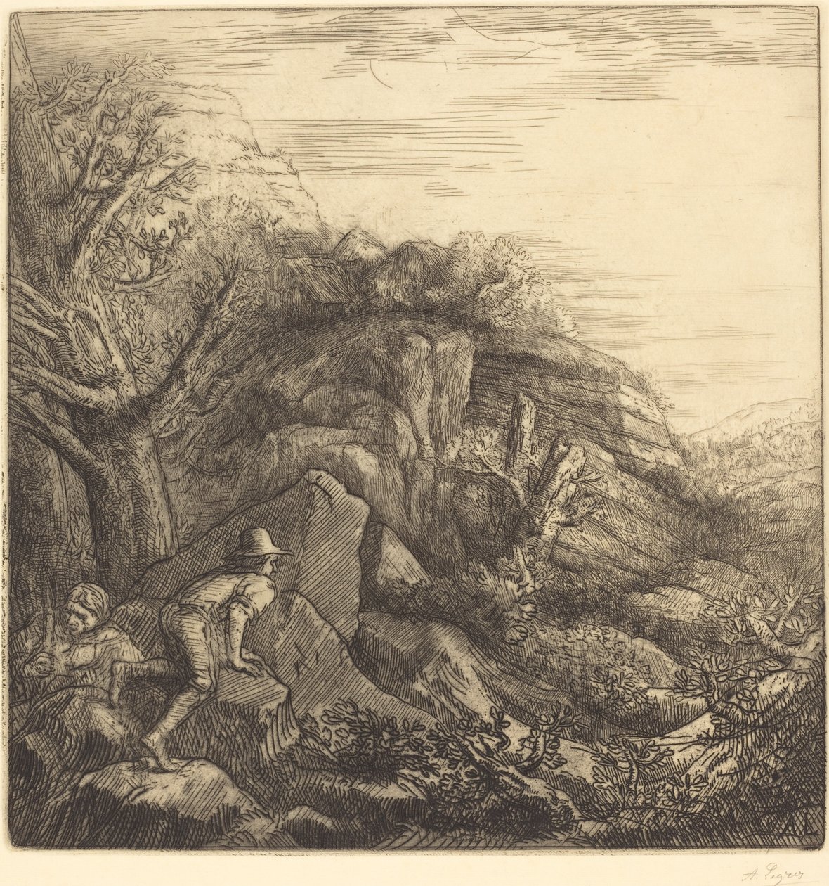 Soluppgång En soluppgång. av Alphonse Legros