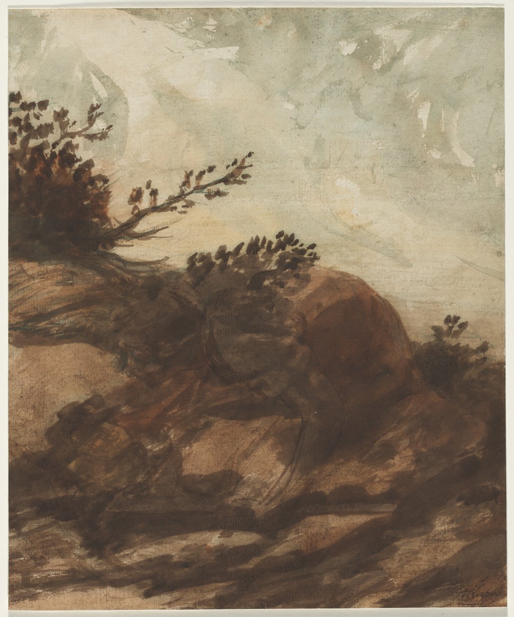 Sunset Over the Hill, sista halvan av 1800-talet. av Alphonse Legros
