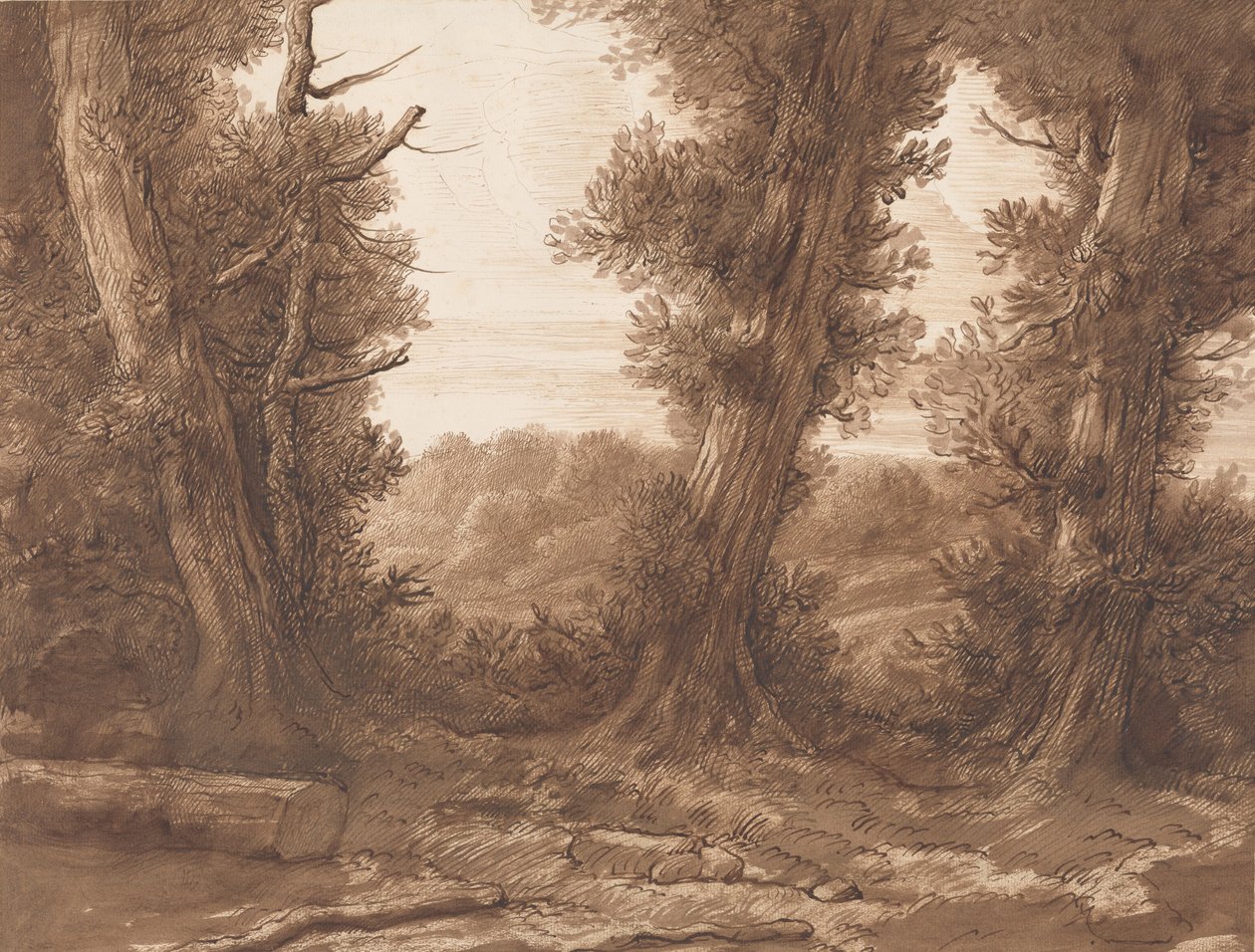 De stora träden. av Alphonse Legros