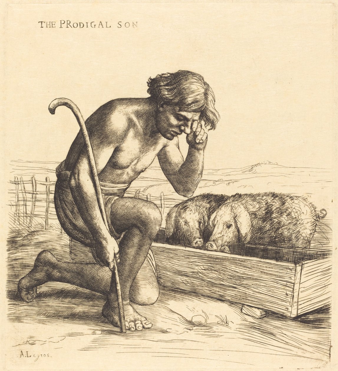 Den förlorade sonen, 1:a plattan av Alphonse Legros