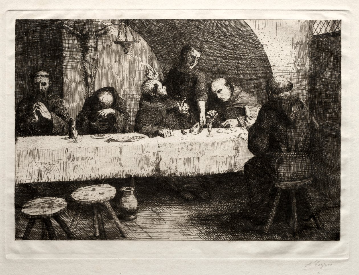 Matsalen, c. 1862. av Alphonse Legros